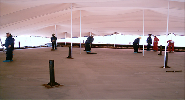 Stretch tents commissioned by Chevron