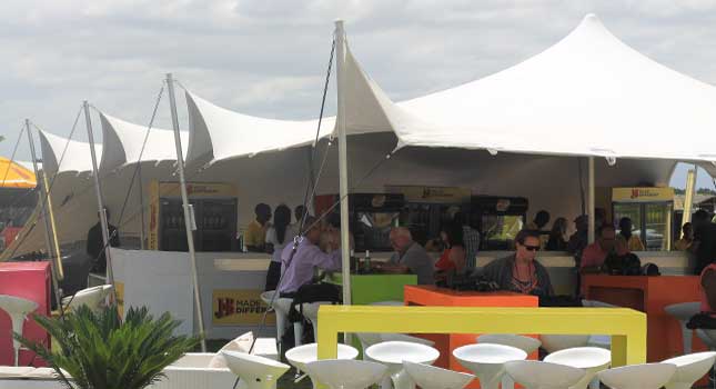 10x7.5m white stretch tent at the 2014 J&B Met