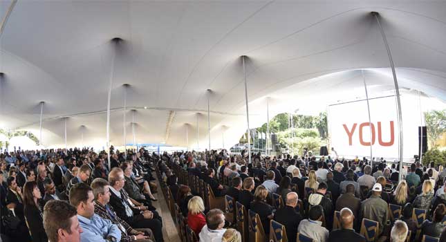 Stretch tent rigging configuration for conference: internal