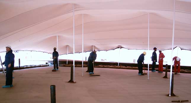 Rigging configurations with RHI Stretch Tents: Chevron Refinery, Cape Town