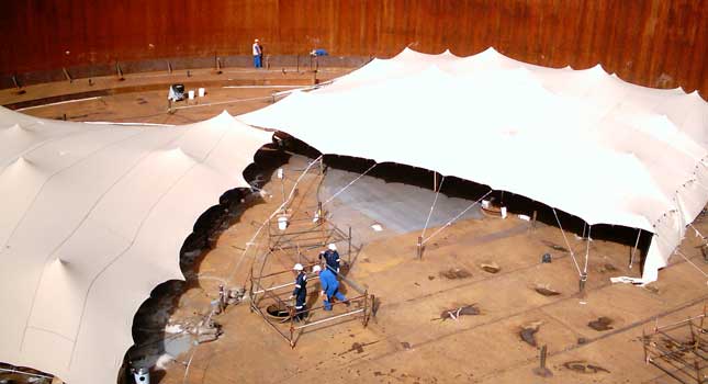 Rigging configurations with RHI Stretch Tents: Chevron Refinery, Cape Town