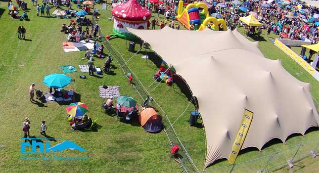 Large stretch tent setups at K-Day