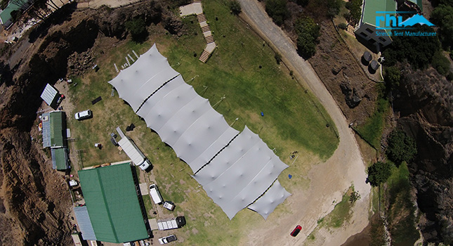 Large stretch tent setups at Kinky Disco