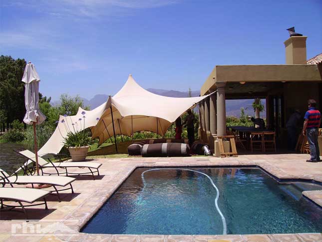 Garden tent installed at a private villa in Cape Town