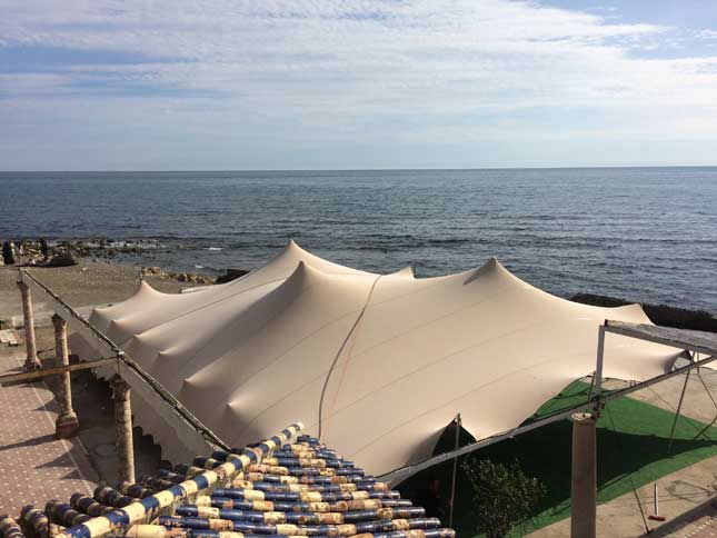 RHI stretch tents at Los Banos del Carmen spa in Malaga