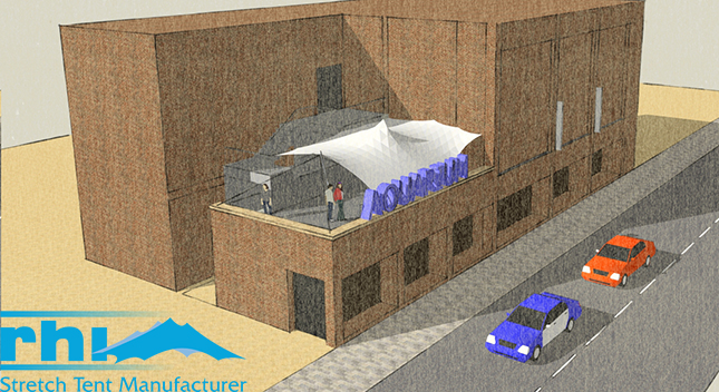 Visualisation of the custom stretch tent design
