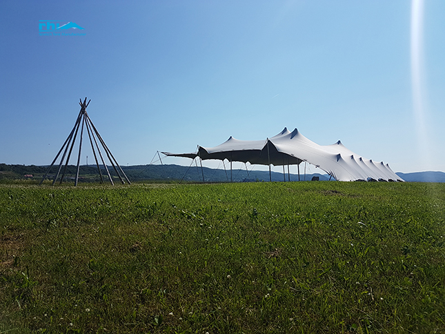 White stretch tent, 18m x 15m